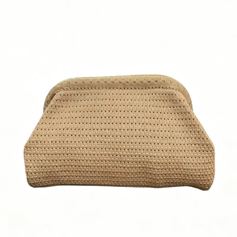 Soft Retro Cloud Clutch Bag — Khaki