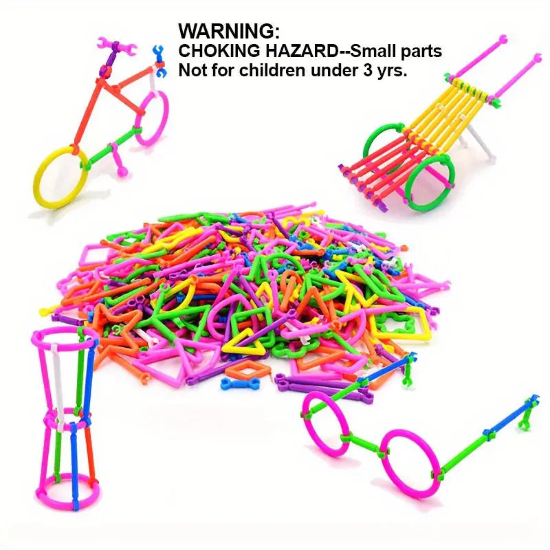 Colorful Linking Construction Pieces – Two 200-Piece Bags – product view