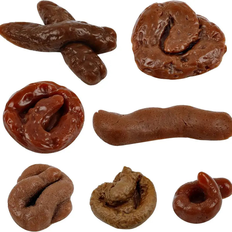 Gejoy Fake Poop 7/8 Pcs Realistic Prank Poop Props Brown Soft Poop Fun Party Supplies Prank Games with Friends Family Classmates Fake Turd Gifts Perfect for Office Pranks Pet Pranks Birthday Funny Gift for Father's Day original gallery 1