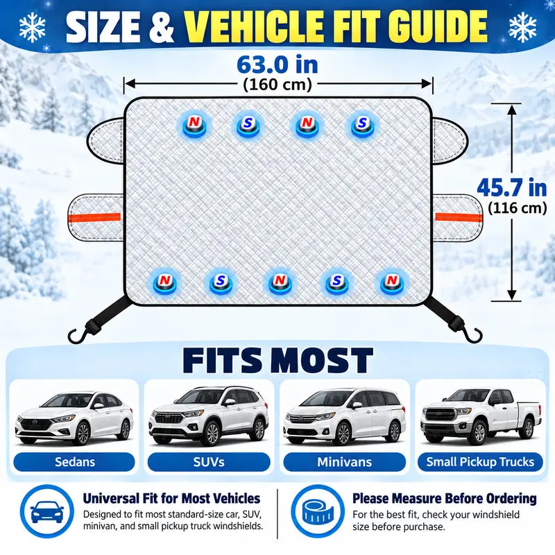 Magnetic Windshield Snow Covers – Choose Your Style original product photo
