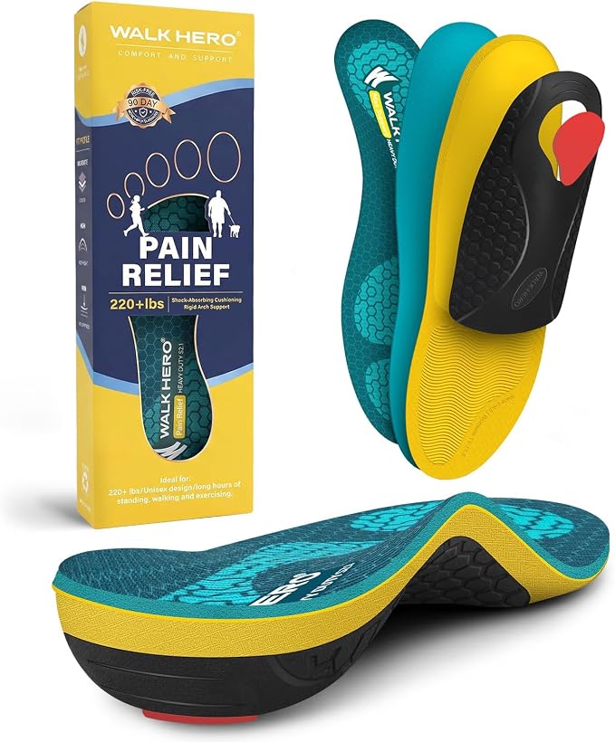 Heavy Duty High Arch Support Plantar Fasciitis Pain Relief Insoles
