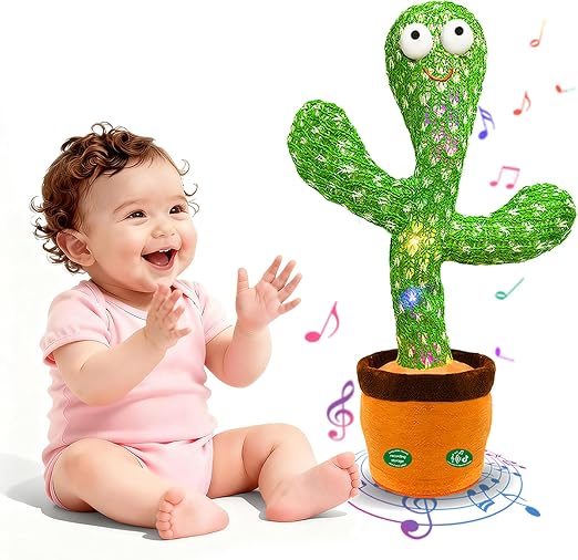 Interactive Dancing Cactus Toy - Repeat What You Say with LED Lights & Music