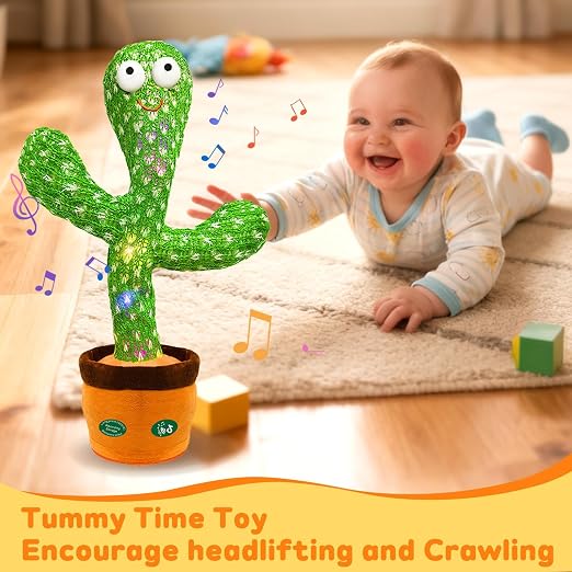 Interactive Dancing Cactus Toy - Repeat What You Say with LED Lights & Music