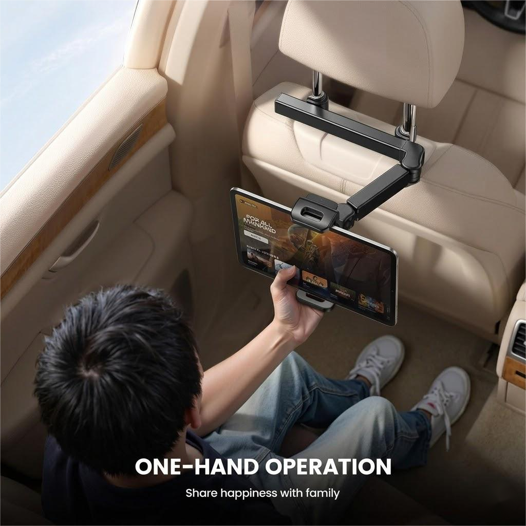 360° Rotating Extendable Backseat Tablet Mount