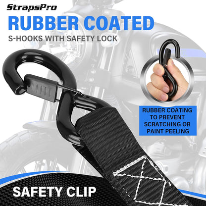 No-Tangle Auto-Retractable Ratchet Straps