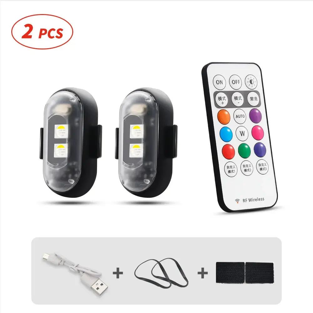 Wireless Remote RGB LED Motorcycle & Aircraft Strobe Warning Lights