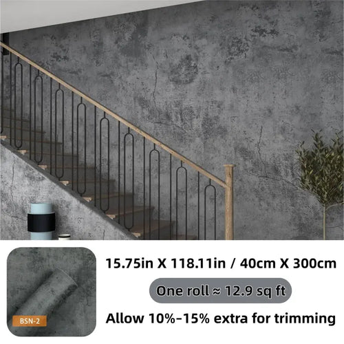 Industrial Peel and Stick Concrete Wallpaper & Self-Adhesive Wall Mural