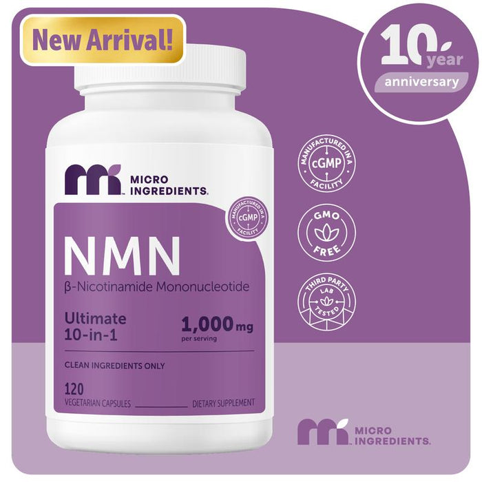 10-in-1 Advanced NMN Complex 1000mg – Ultimate NAD+ Cellular Energy & Vitality Booster
