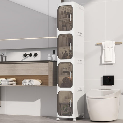 Maximize Your Small Spaces With This Foldable Four Tier Narrow Cabinet