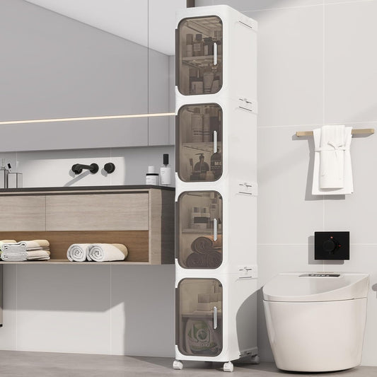 Maximize Your Small Spaces With This Foldable Four Tier Narrow Cabinet