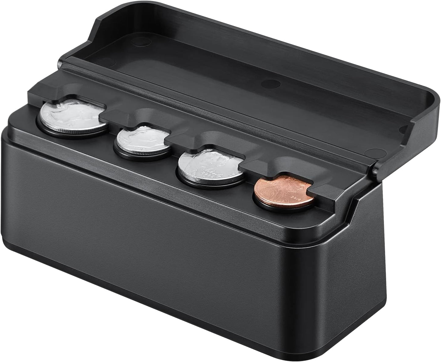 Universal Compact Car Coin Organizer with Protective Flip Lid