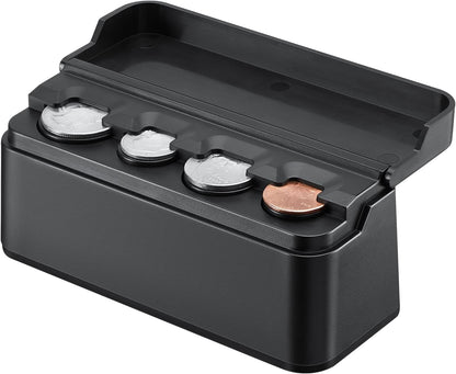 Universal Compact Car Coin Organizer with Protective Flip Lid