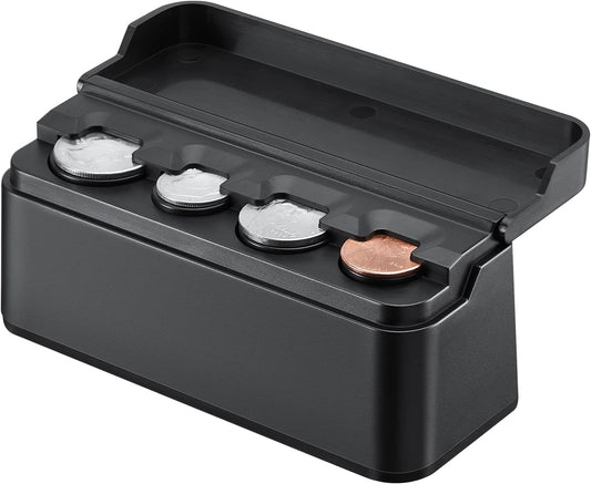Universal Compact Car Coin Organizer with Protective Flip Lid