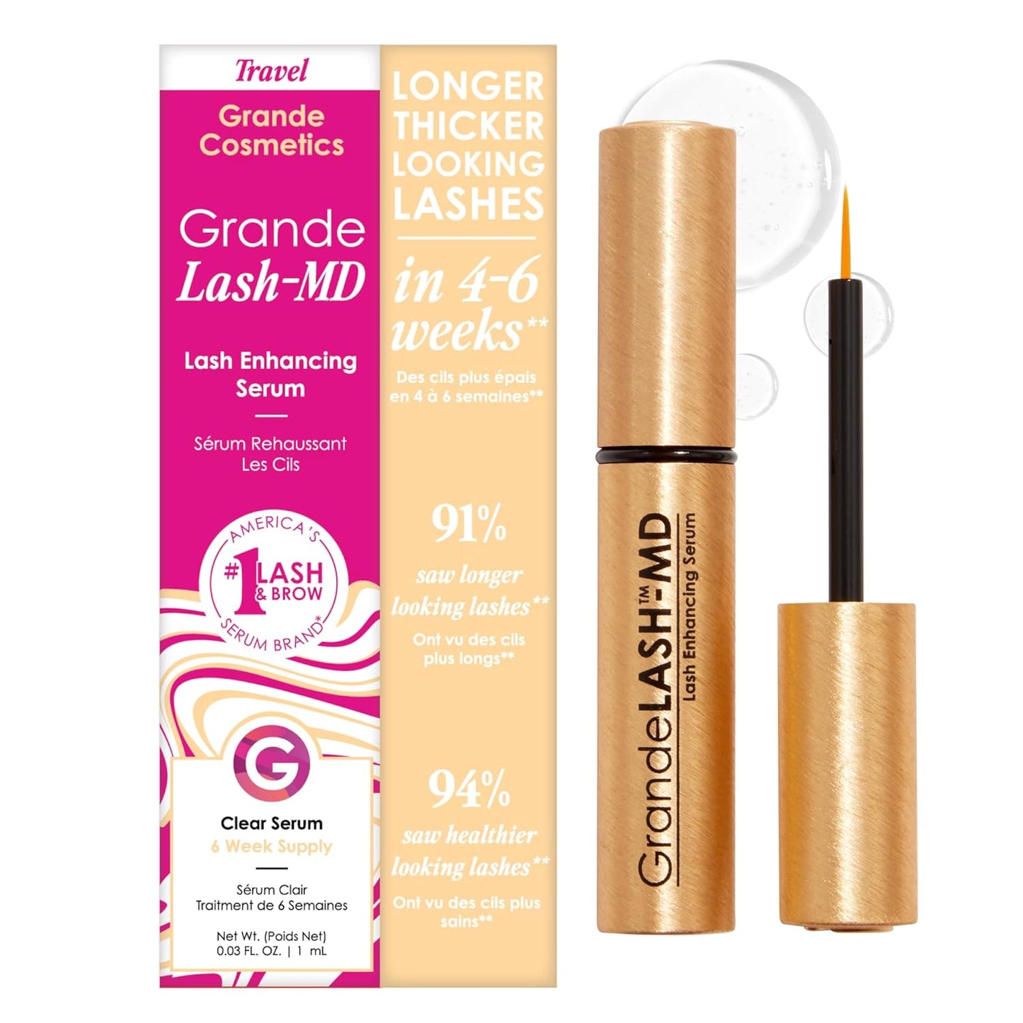Achieve Longer, Thicker Looking Lashes With Award-Winning GrandeLASH-MD Serum