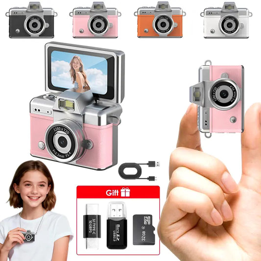 Ultra-Compact Retro Pocket Camera with 180° Flip Selfie Screen