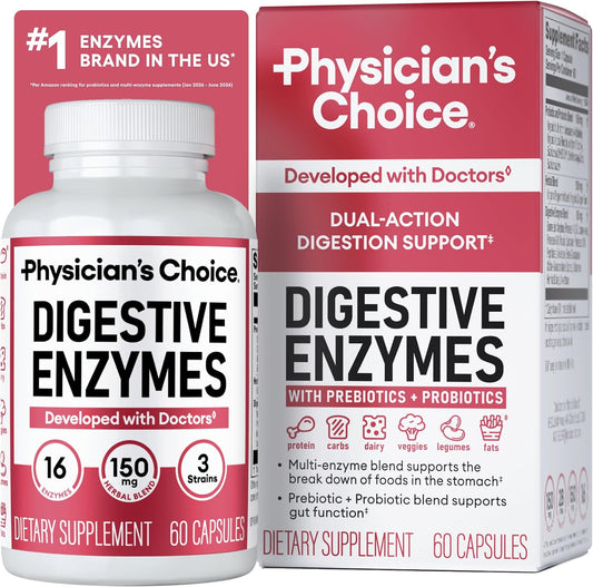 [🎁 BUY 1 GET 1 FREE] Dual-Action Digestive Enzymes with Pre & Probiotics for Fast Bloating & Gas Relief