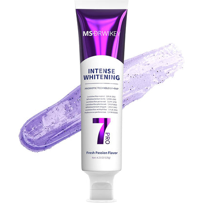 Instant Brightness With Upgraded Purple Formula and Probiotic Toothpaste