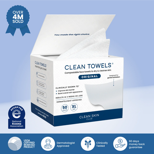 XL Bio-Based Disposable Face Towels for Sensitive Skin