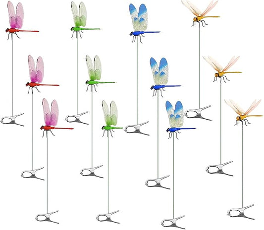 Nature's Defender: 3D Lifelike Dragonfly Deterrent Clips - 12pcs Per Pack
