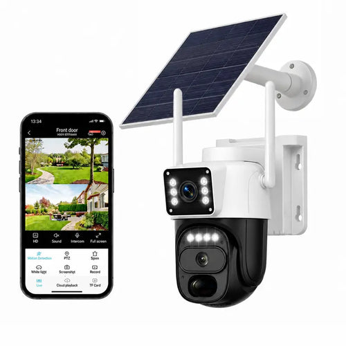 2K Dual-Lens Solar Cellular Security Camera with 360° Pan-Tilt Coverage