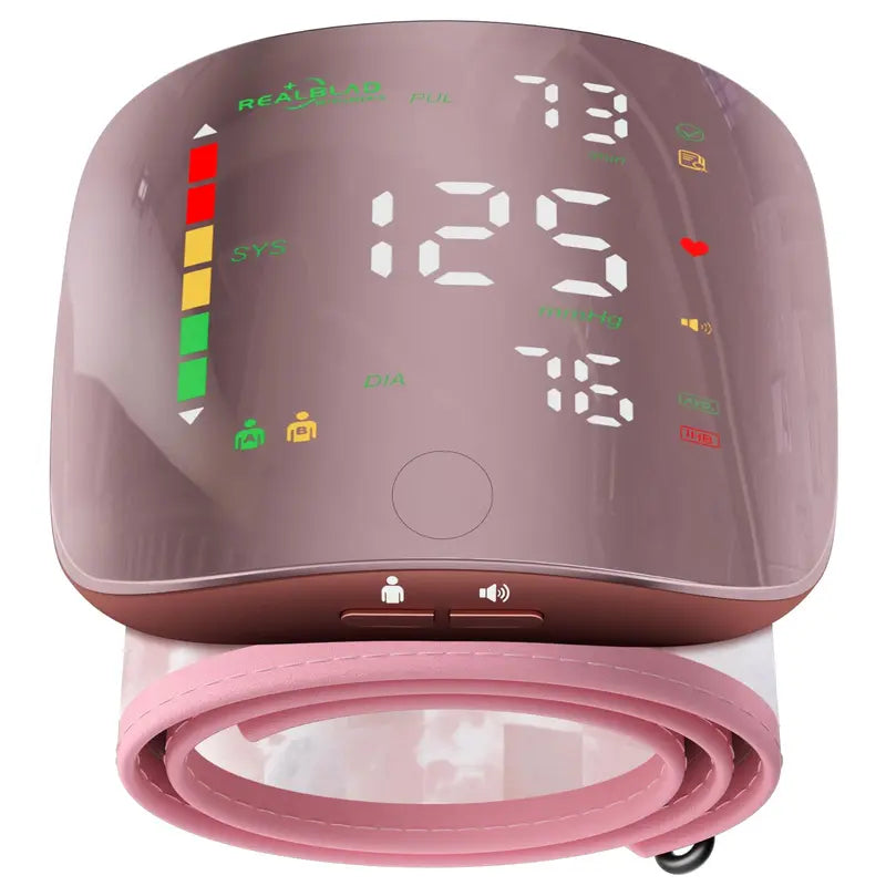 Portable Wrist Blood Pressure Monitor with Smart Voice Broadcast