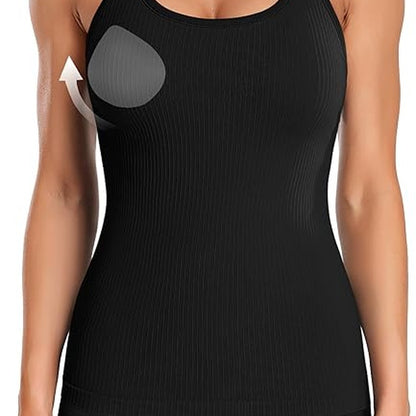 Free Your Body: Ribbed Workout Tank Top with Built-in Bra