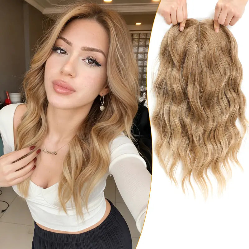 Get Instant Volume & Flawless Blending Wavy Hair Topper In 3 Seconds