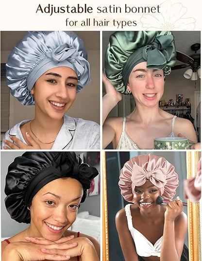 Wake Up to Salon-Perfect Hair: The Ultimate Double-Layer Silk Satin Bonnet