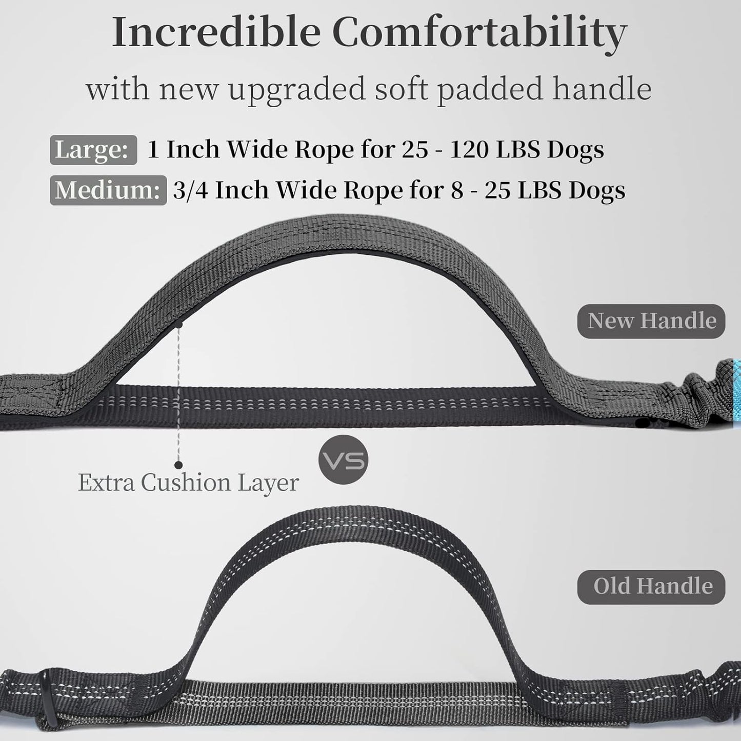 Hands-Free Bungee Dog Leash with Detachable Zipper Pouch
