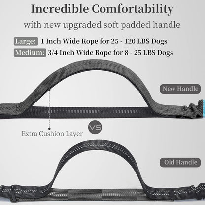 Hands-Free Bungee Dog Leash with Detachable Zipper Pouch