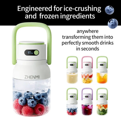 10-Blade Ice Crushing Portable Cordless Blender with LED Display