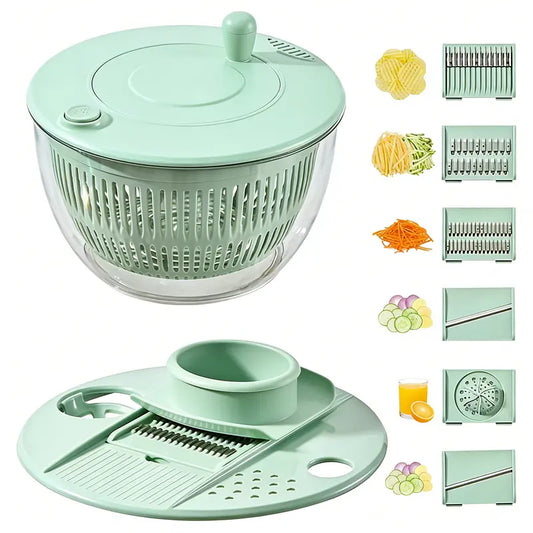 3-in-1 Ultimate Salad Master – Wash, Slice, and Spin-Dry in One Bowl