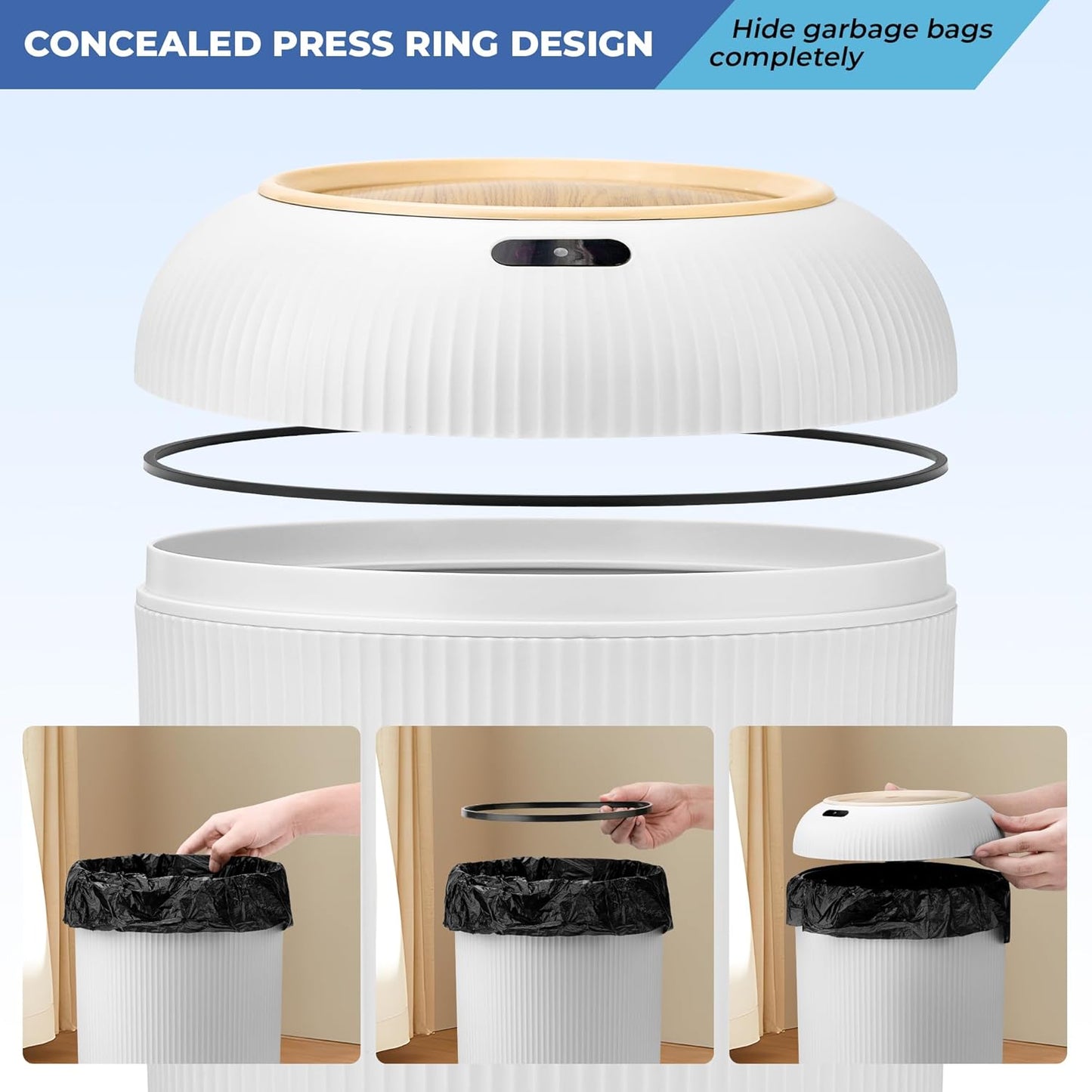 Pukomc™ Hands-Free Smart Trash Can: The Ultimate Touchless Hygiene Solution