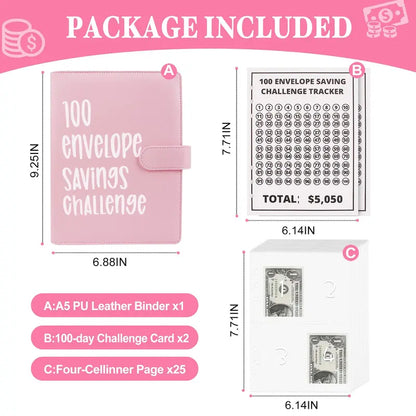 100 Envelopes Money Saving Challenge Binder - The Fun Way to Save $5,050