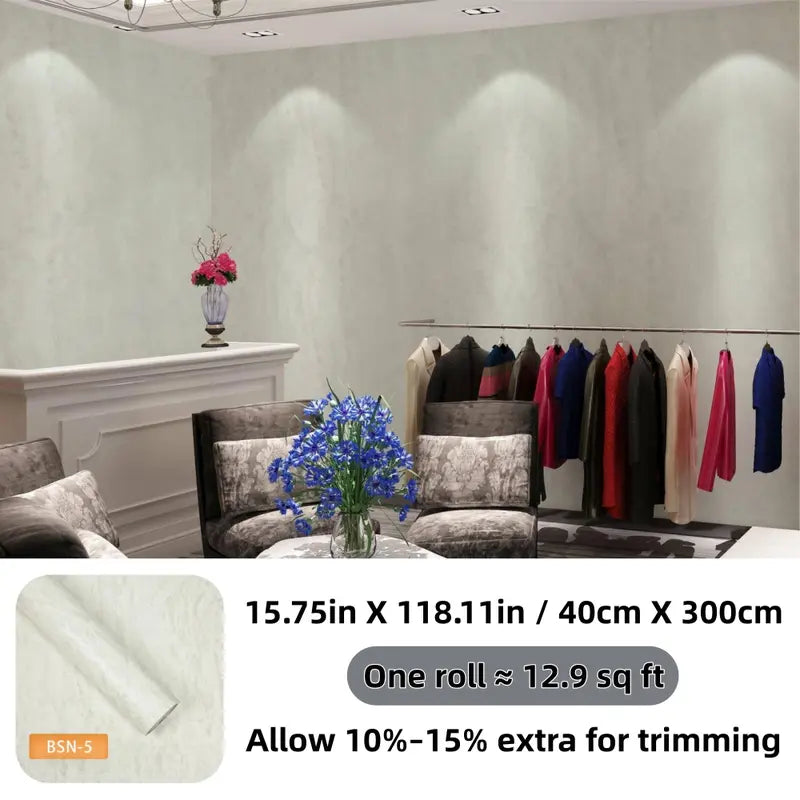 Industrial Peel and Stick Concrete Wallpaper & Self-Adhesive Wall Mural