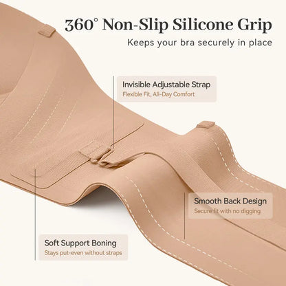 🎁 BUY 1 GET 1 FREE - Seamless Front-Closure Strapless Push-Up Lift Bra