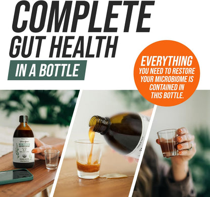3-in-1 Complete Gut Bio-Ecosystem: Prebiotic, Probiotic & Postbiotic Liquid
