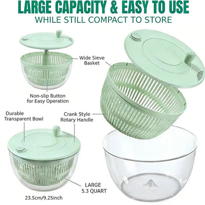 3-in-1 Ultimate Salad Master – Wash, Slice, and Spin-Dry in One Bowl