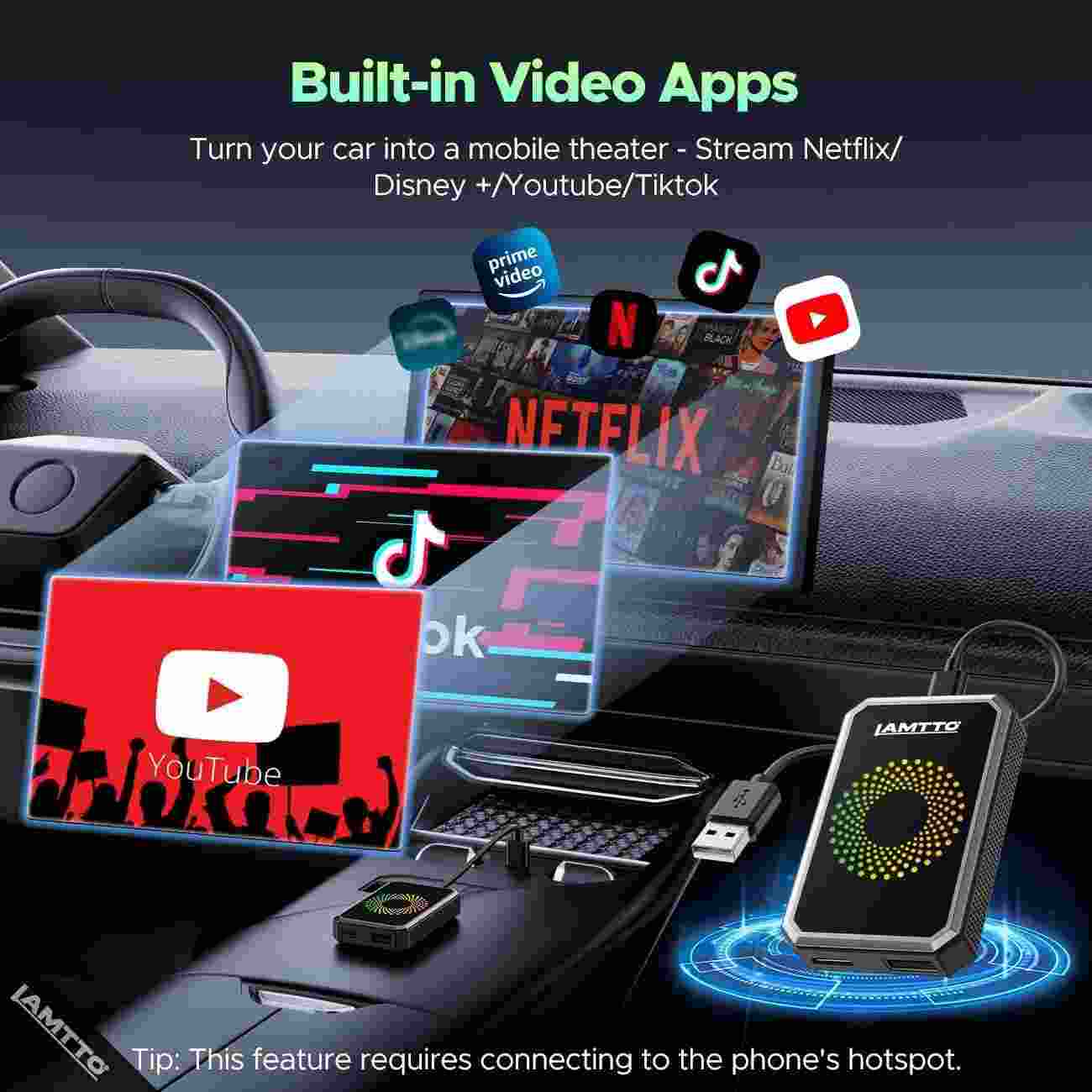 2026 Wireless CarPlay Adapter with Smart Video Streaming