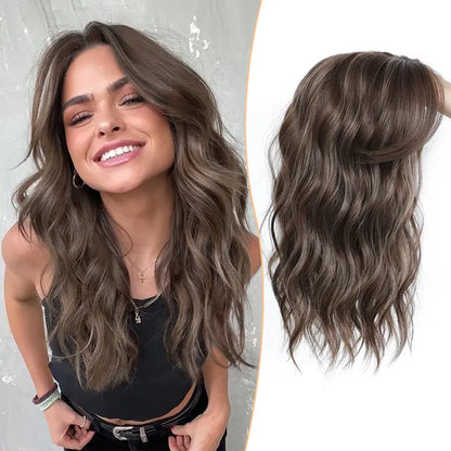 Get Instant Volume & Flawless Blending Wavy Hair Topper In 3 Seconds