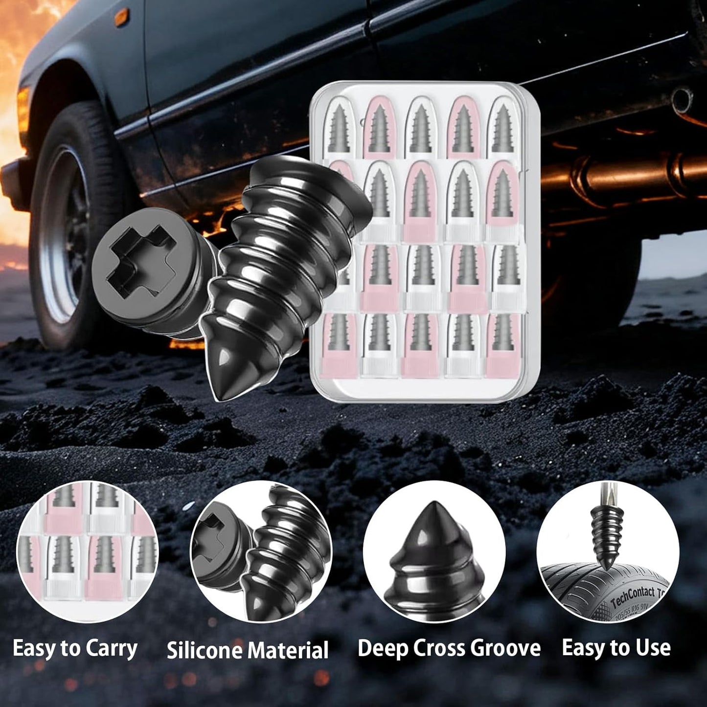 60 PCS The 10-Second Tire Fix. No Jack Required