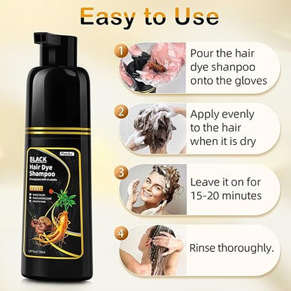 3-in-1 Herbal Hair Dye Shampoo: 10-Min Magic to Reverse Gray Hair Naturally