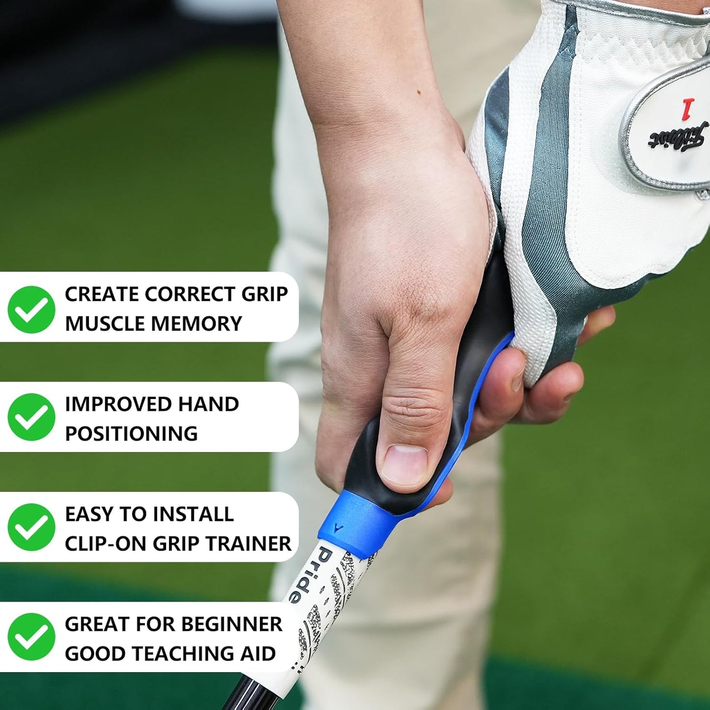 Golf Grip Trainer, Right or Left Handed Golf Training Aid for All Levels of Golfers - 2 Pack
