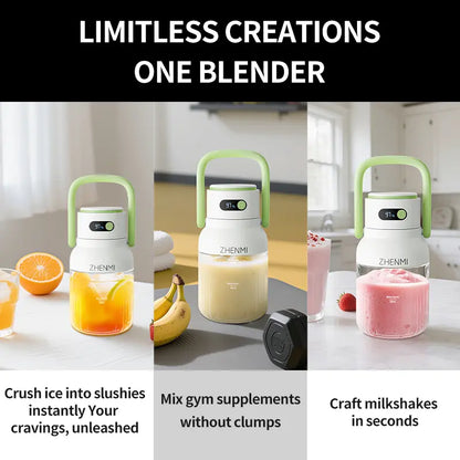 10-Blade Ice Crushing Portable Cordless Blender with LED Display