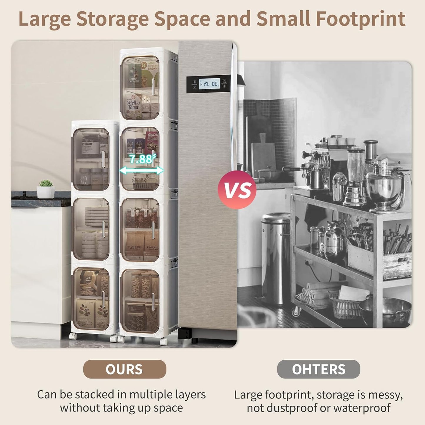 Maximize Your Small Spaces With This Foldable Four Tier Narrow Cabinet