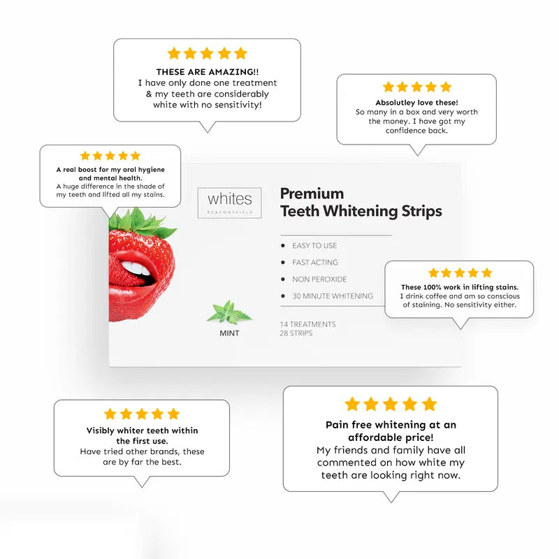 Whiter Smile, Zero Sensitivity — The Professional Non-Peroxide Whitening Secret - 56 strip pro