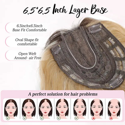 Get Instant Volume & Flawless Blending Wavy Hair Topper In 3 Seconds