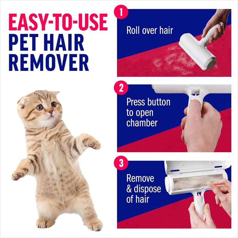 Effortlessly Traps Pet Hair from Furniture & Fabric with Zero Refills Needed