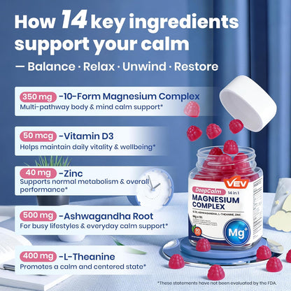 Master Your Calm: 14-in-1 Premium Magnesium Complex for Total Relaxation