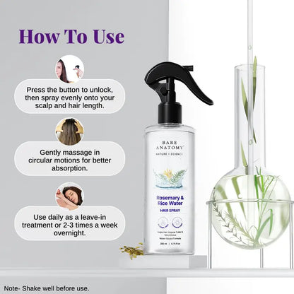 Rosemary & Rice Water Hair Growth Spray: Thicker, Fuller Hair Formula